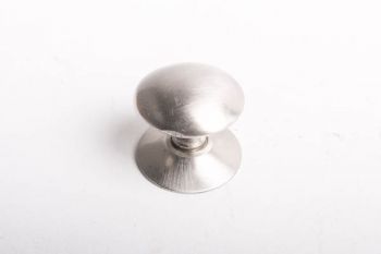 Knop rond geborsteld nikkel 25mm met rond achterplaatje